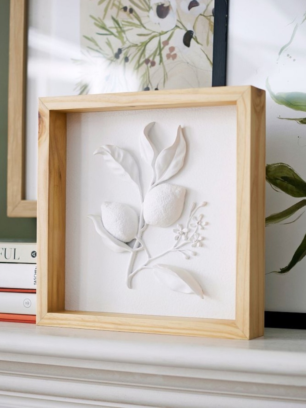 NWOT Pottery Barn Resin Lemon Branch Wall Art